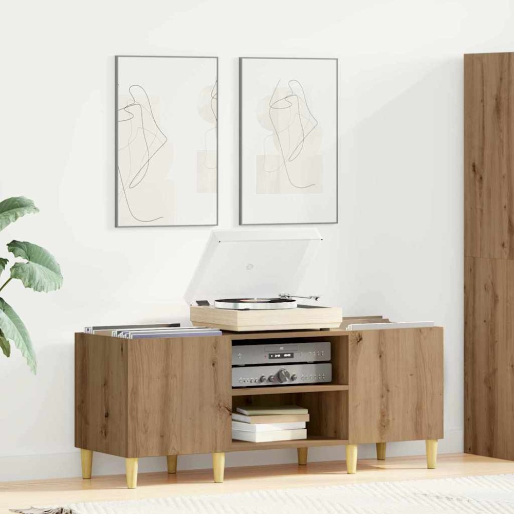 vidaXL Ντουλάπι δίσκων βινυλίου 121x38x48cm Επεξεργασμένο Ξύλο 1 τεμ.