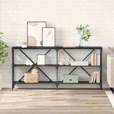 vidaXL Τραπέζι κονσόλας Μαύρη Οξυά 160x30x75cm Επεξεργασμένο Ξύλο 1 τεμ.