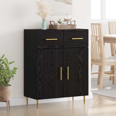 vidaXL Πλαϊνό γραφείο Μαύρη Οξυά 69,5x34x90cm Επεξεργασμένο Ξύλο 1 τεμ.
