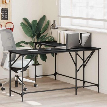 vidaXL Γραφείο Μαύρη Οξυά Επεξεργασμένο Ξύλο 149x149x75cm 1 τεμ.