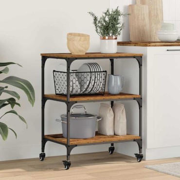 vidaXL Καρότσι Κουζίνας Παλιό Ξύλο 60x41x76cm Επεξεργασμένο Ξύλο