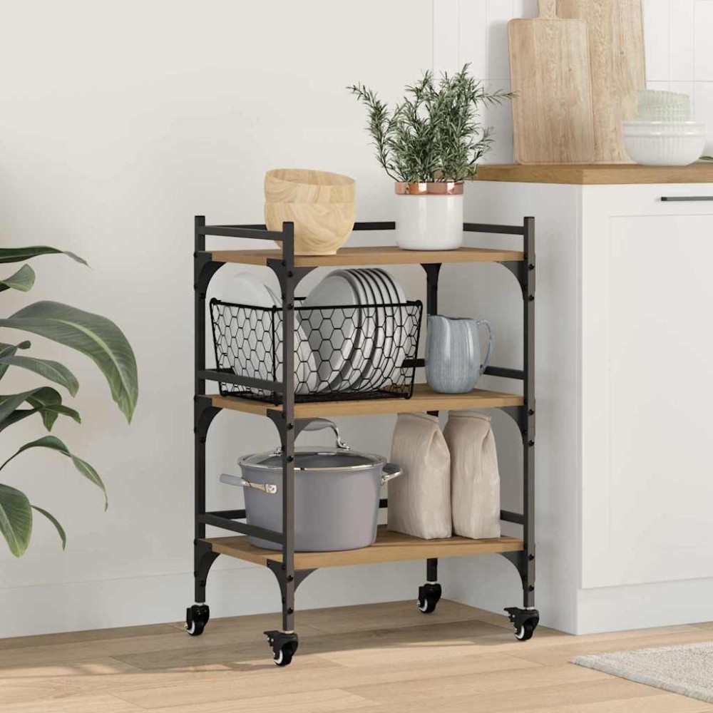 vidaXL Καρότσι Κουζίνας Artisan Oak 50x35x75.5 εκ