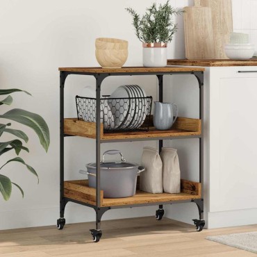 vidaXL Καρότσι Κουζίνας Παλιό Ξύλο 60x41x80.5cm