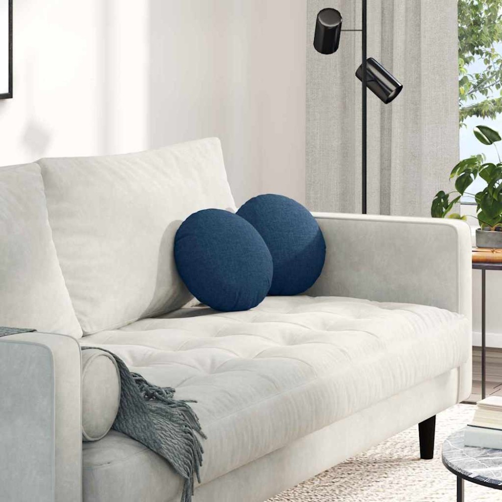vidaXL Μαξιλάρια καθισμάτων 2 τμχ. ύφασμα Μπλε 30x13 εκ