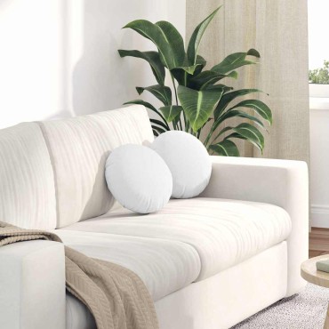 vidaXL Μαξιλάρια καθισμάτων 2 pcs ύφασμα Λευκό 30x13 εκ