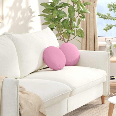 vidaXL Μαξιλάρια καθισμάτων 2 τμχ. ύφασμα Ροζ 30x13 εκ