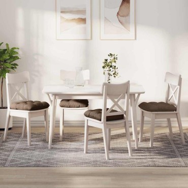 vidaXL Μαξιλάρια καθισμάτων 4 pcs Ύφασμα Καφέ 40x40x12cm