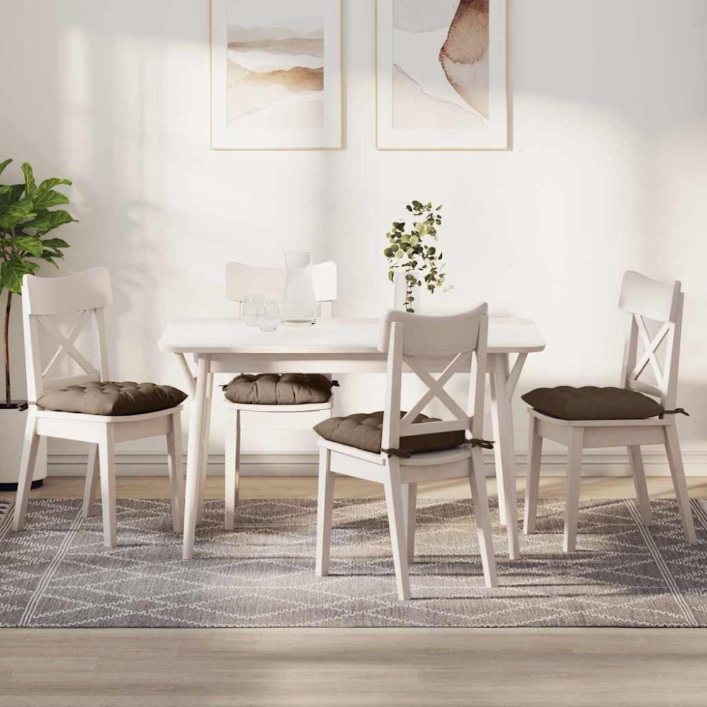 vidaXL Μαξιλάρια καθισμάτων 4 τμχ. Ύφασμα Καφέ 40x40x6cm