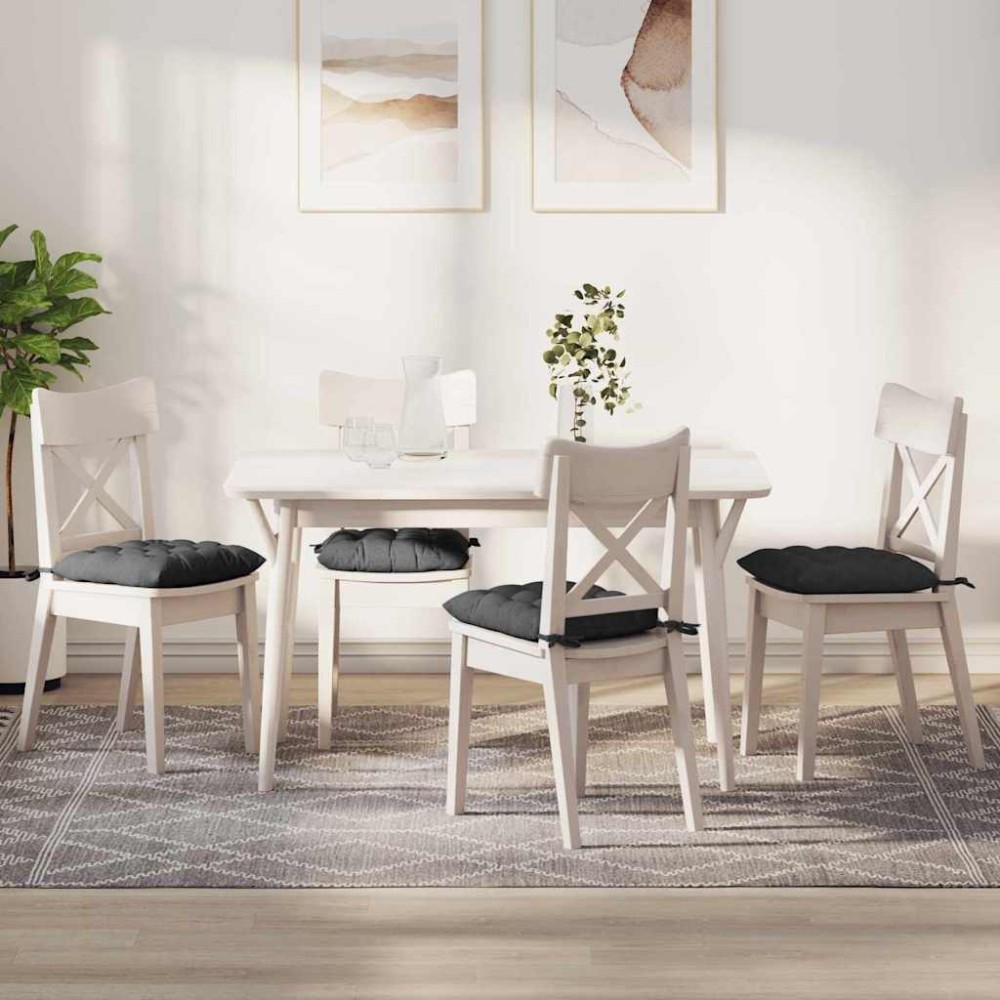 vidaXL Μαξιλάρια καθισμάτων 4 pcs Υφασμάτινο Κορντουρά Σκούρο Γκρι 40x40x6cm vidaXL Μαξιλάρια καθισμάτων 4 pcs Υφασμάτινο Κορντουρά Σκούρο Γκρι 40x40x6cm