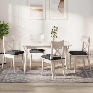 vidaXL Μαξιλάρια καθισμάτων 4 pcs Υφασμάτινο Κορντουρά Σκούρο Γκρι 40x40x6cm