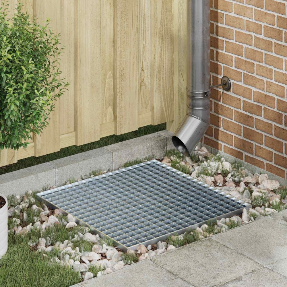 vidaXL Σίτα Ασημί 60 x 60 x 2 cm Γαλβανισμένο Ατσάλι Ψυχρής Βύθισης