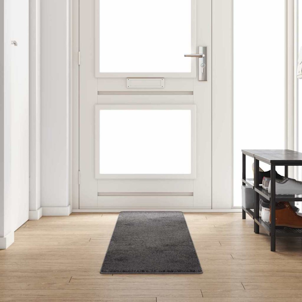 vidaXL Δερμάτινο Χαλί Γκρι 50x300cm 100% Πολυπροπυλένιο Τούφτα