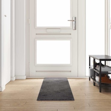vidaXL Δερμάτινο Χαλί Γκρι 50x300cm 100% Πολυπροπυλένιο Τούφτα