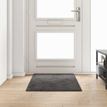 vidaXL Δερμάτινο Χαλί Γκρι 80x150cm 100% Πολυπροπυλένιο Τούφτα