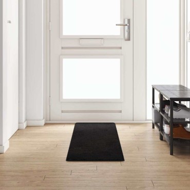 vidaXL Δερμάτινο Χαλί Μαύρο 50x250cm 100% Πολυπροπυλένιο Τούφτα