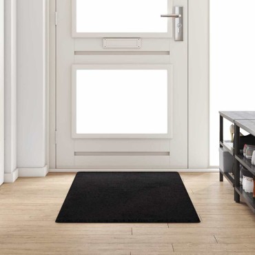 vidaXL Δερμάτινο Χαλί Μαύρο 80x200cm 100% Πολυπροπυλένιο Τούφτα