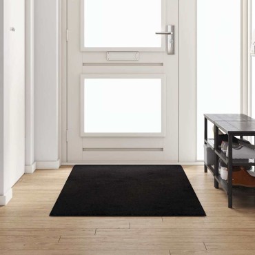 vidaXL Δερμάτινο Χαλί Μαύρο 100x250cm 100% Πολυπροπυλένιο Τούφτα