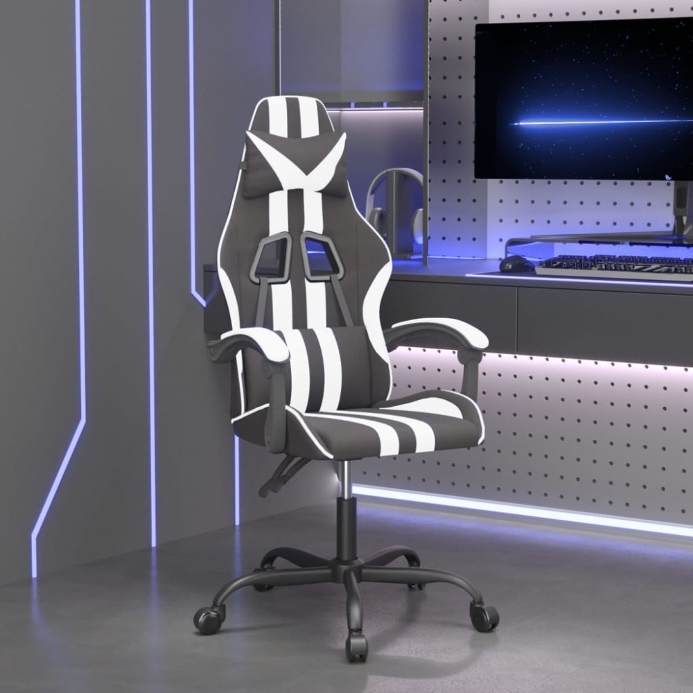 vidaXL Καρέκλα Gaming Περιστρεφόμενη Μαύρη/Λευκή από Συνθετικό Δέρμα 57,5x59,5x(121-131)cm 1 τεμ. vidaXL Καρέκλα Gaming Περιστρεφόμενη Μαύρη/Λευκή από Συνθετικό Δέρμα 57,5x59,5x(121-131)cm 1 τεμ.