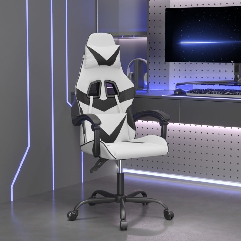 vidaXL Καρέκλα Gaming Περιστρεφόμενη Λευκή/Μαύρη από Συνθετικό Δέρμα 57,5x59,5x(121-131)cm 1 τεμ. vidaXL Καρέκλα Gaming Περιστρεφόμενη Λευκή/Μαύρη από Συνθετικό Δέρμα 57,5x59,5x(121-131)cm 1 τεμ.