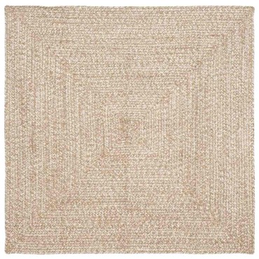 vidaXL Χαλιά χώρου Φυσικό και Λευκό 120x120cm Γιούτα