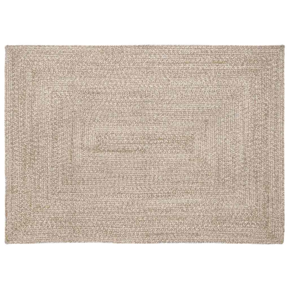 vidaXL Χαλί Περιοχής Φυσικό και Λευκό 140x200cm Γιούτα