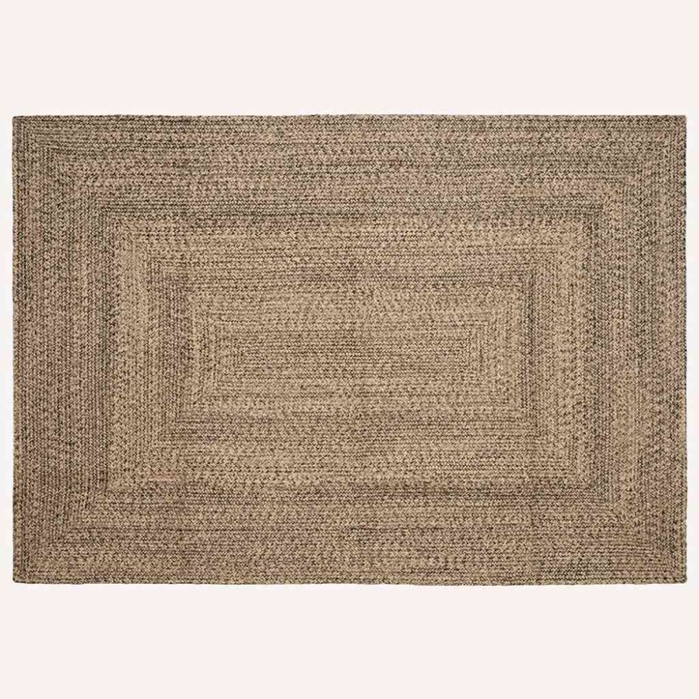 vidaXL Χαλί Περιοχής Φυσικό και Μαύρο 200x290cm Γιούτα