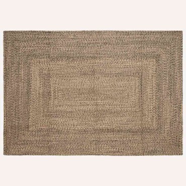 vidaXL Χαλί Περιοχής Φυσικό και Μαύρο 240x340cm Γιούτα