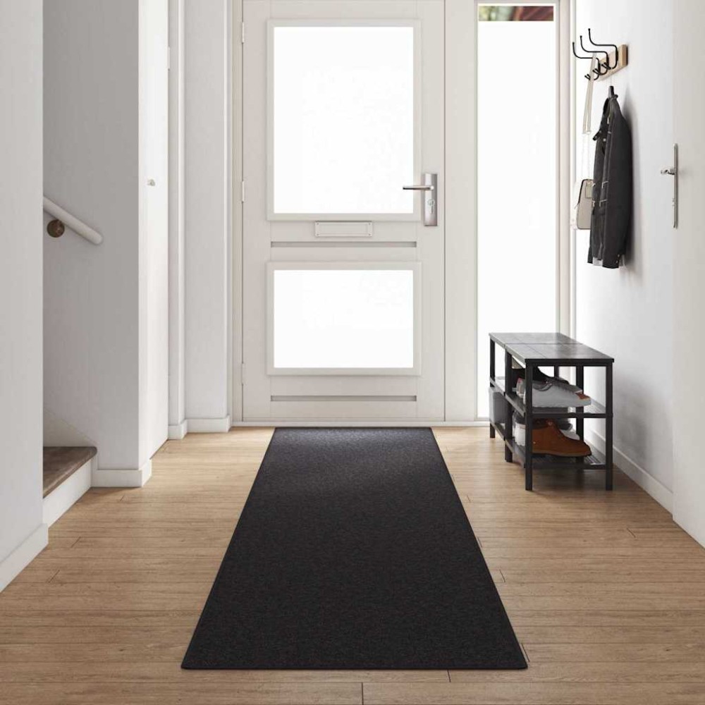 vidaXL Δερμάτινο Χαλί Ανθρακί 80x500cm 100% Πολυπροπυλένιο