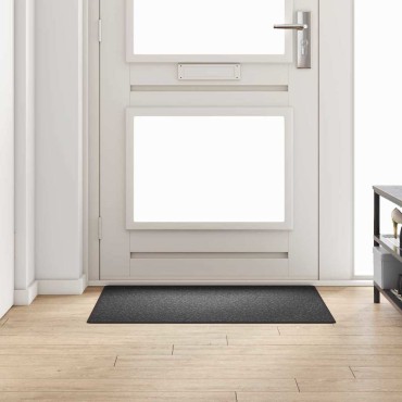 vidaXL Δερμάτινο Χαλί Σκούρο Γκρι 100x100cm 100% Πολυπροπυλένιο