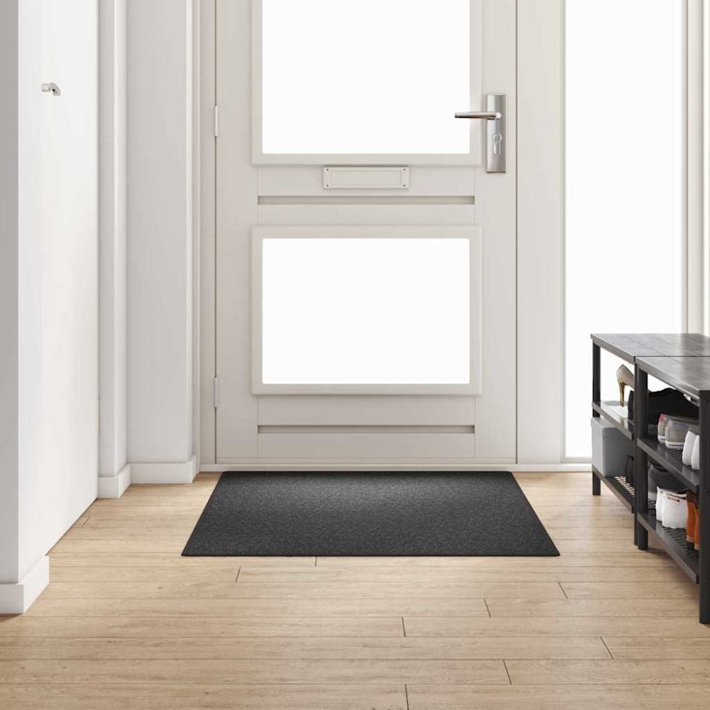 vidaXL Δερμάτινο Χαλί Σκούρο Γκρι 100x150cm 100% Πολυπροπυλένιο