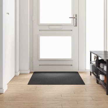 vidaXL Δερμάτινο Χαλί Σκούρο Γκρι 100x150cm 100% Πολυπροπυλένιο