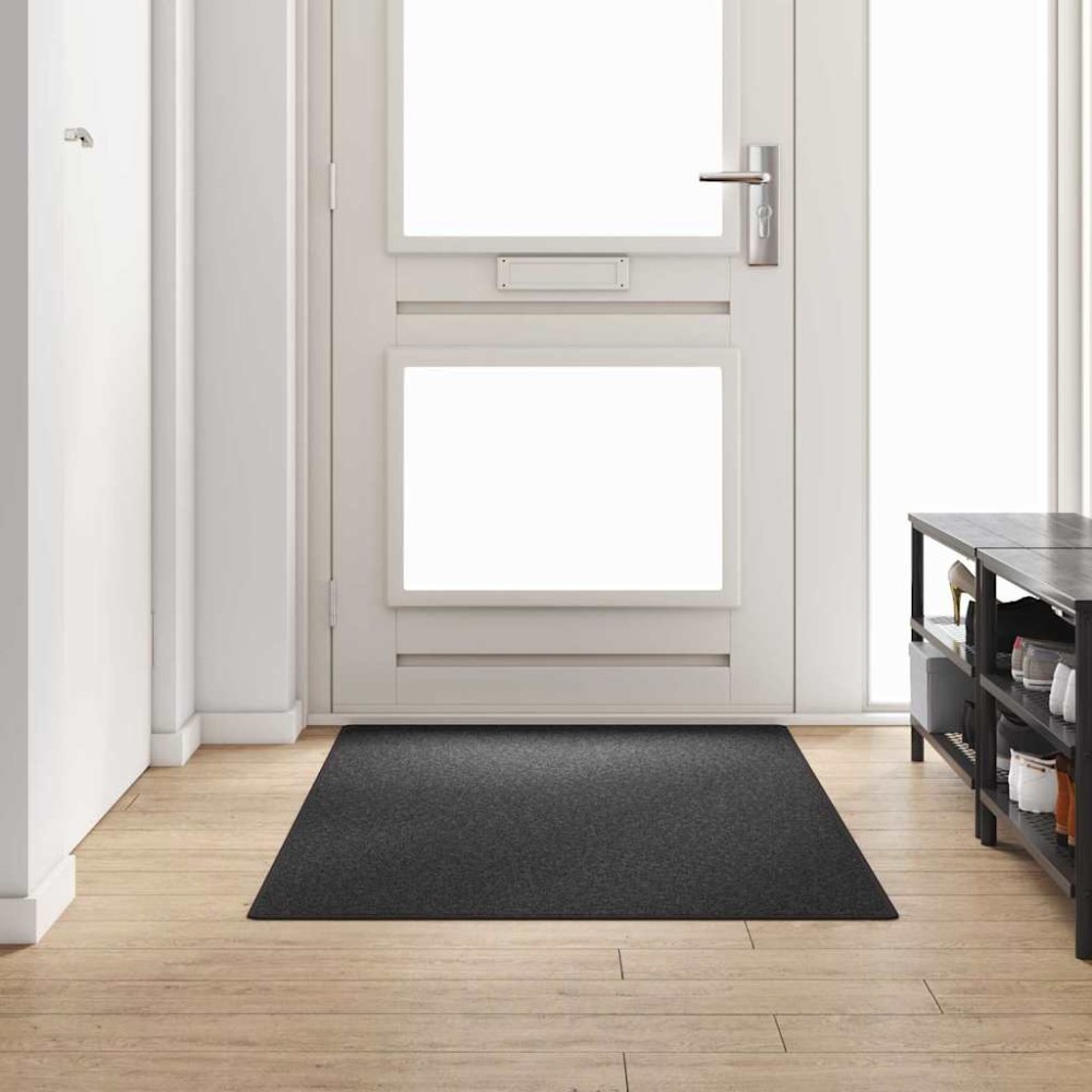 vidaXL Δερμάτινο Χαλί Σκούρο Γκρι 100x200cm 100% Πολυπροπυλένιο