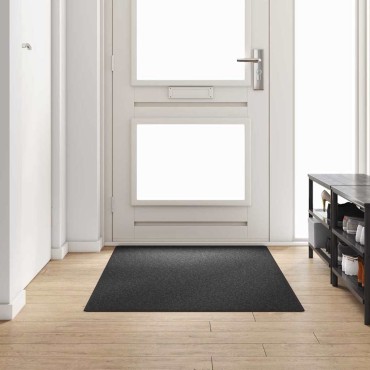 vidaXL Δερμάτινο Χαλί Σκούρο Γκρι 100x200cm 100% Πολυπροπυλένιο
