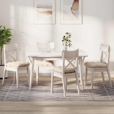 vidaXL Μαξιλάρια καθισμάτων 4 pcs Ύφασμα Μικροΐνας Μπεζ 40x40cm