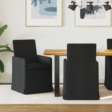 vidaXL Καρέκλες φαγητού 2 τεμ. ύφασμα Μαύρο 57x67x95 εκ