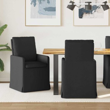 vidaXL Καρέκλες φαγητού 2 τεμ. ύφασμα Μαύρο 57x67x98 εκ