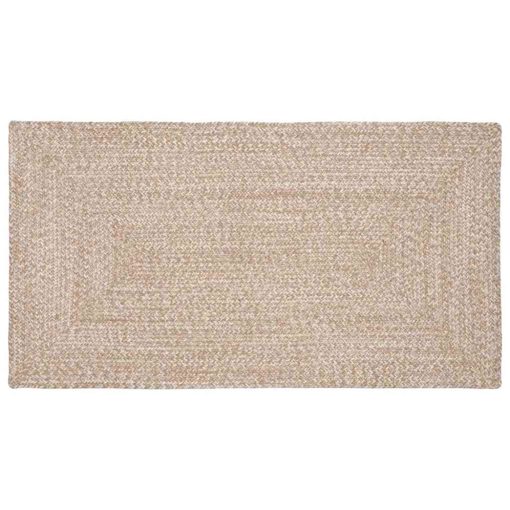 vidaXL Χαλί Περιοχής Φυσικό και Λευκό 60x110cm Γιούτα