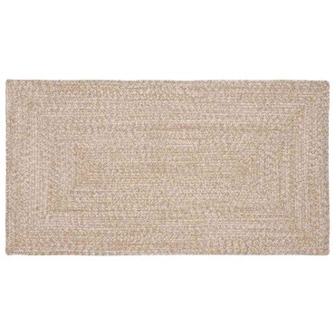 vidaXL Χαλί Περιοχής Φυσικό και Λευκό 80x150cm Γιούτα