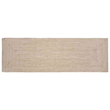 vidaXL Χαλί Περιοχής Φυσικό και Λευκό 80x250cm Γιούτα