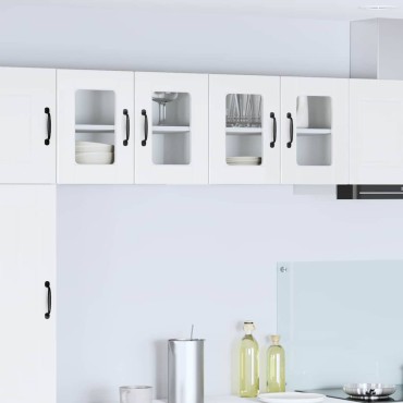 vidaXL Ραφιέρα τοίχου PORTO Υψηλής γυαλάδας λευκό 60x31x40 εκ