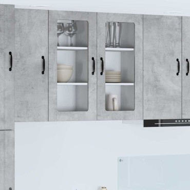 vidaXL Ραφιέρα τοίχου PORTO Σκυρόδεμα Γκρι 40x31x80cm
