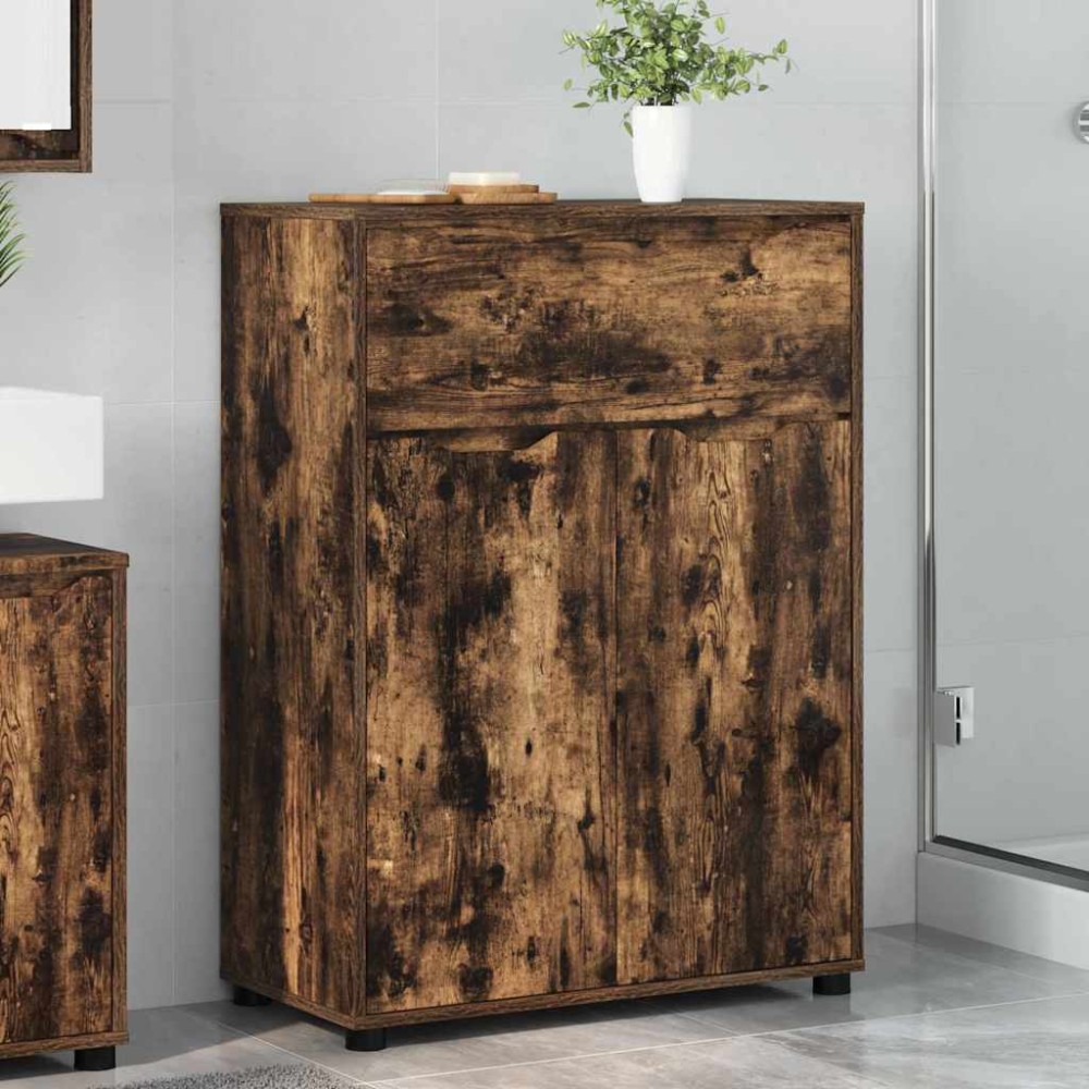 vidaXL Ντουλάπι Μπάνιου Καπνιστό Δρύς 72,5x36,5x100 εκ 1 τεμ.