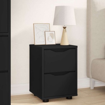 vidaXL Κομοδίνο Μαύρο 30,5x30x43cm Επεξεργασμένο Ξύλο 1 τεμ.