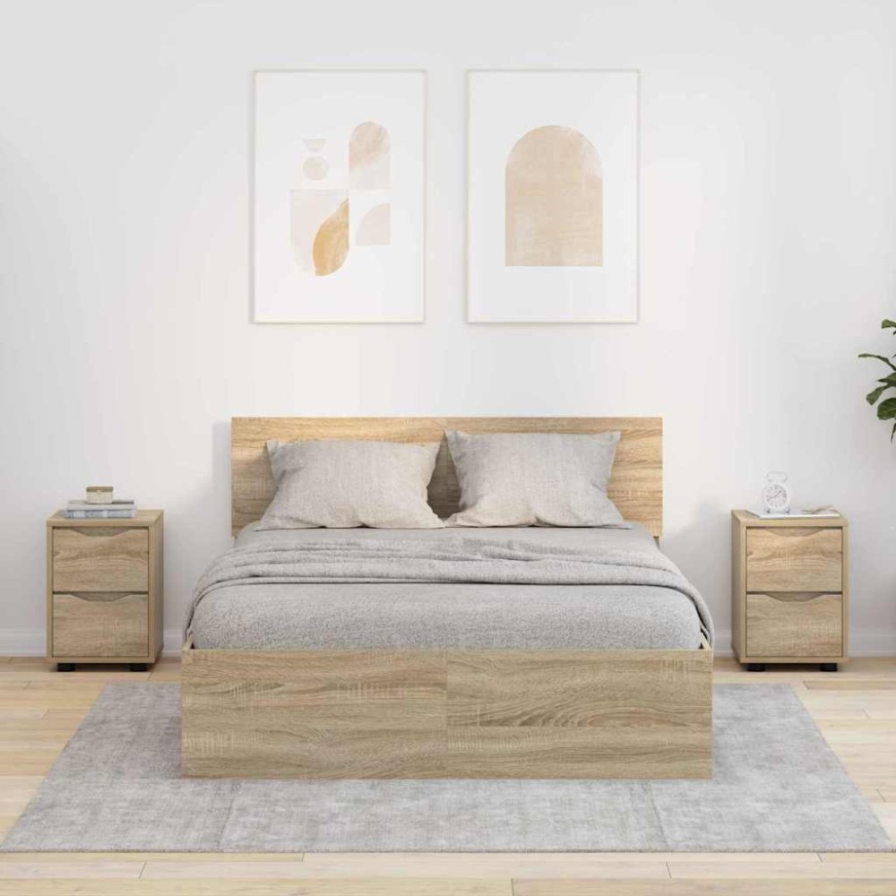 vidaXL Κομοδίνα 2 τεμ. Δρύς Sonoma 30,5x30x43 εκ