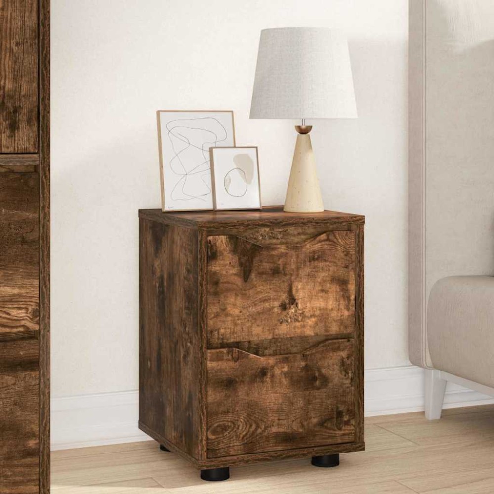 vidaXL Κομοδίνο Καπνιστό Δρύς 30,5x30x43cm Επεξεργασμένο Ξύλο 1 τεμ.