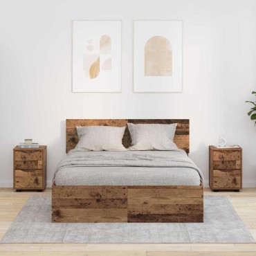 vidaXL Κομοδίνα 2 τεμ. Παλιό Ξύλο 30,5x30x43cm Επεξεργασμένο Ξύλο
