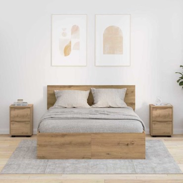 vidaXL Κομοδίνα 2 τεμ. Artisan Oak 30,5x30x43 εκ