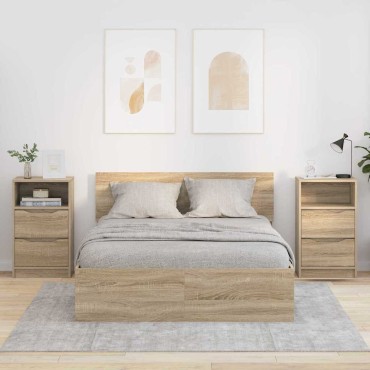 vidaXL Κομοδίνα 2 τεμ. Δρύς Sonoma 40x30x467cm Επεξεργασμένο Ξύλο