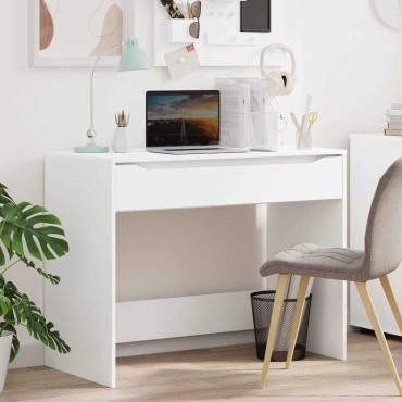 vidaXL Γραφείο Λευκός 100x50x78cm Μηχανικά επεξεργασμένο ξύλο 1 τεμ.