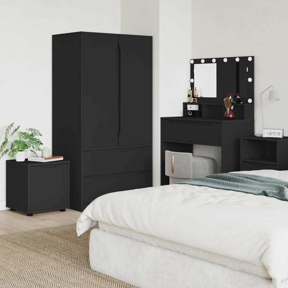vidaXL Ντουλάπι Μπάνιου 40,5x40x44cm Επεξεργασμένο Ξύλο Μαύρο 1 τεμ.